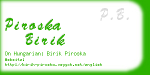 piroska birik business card